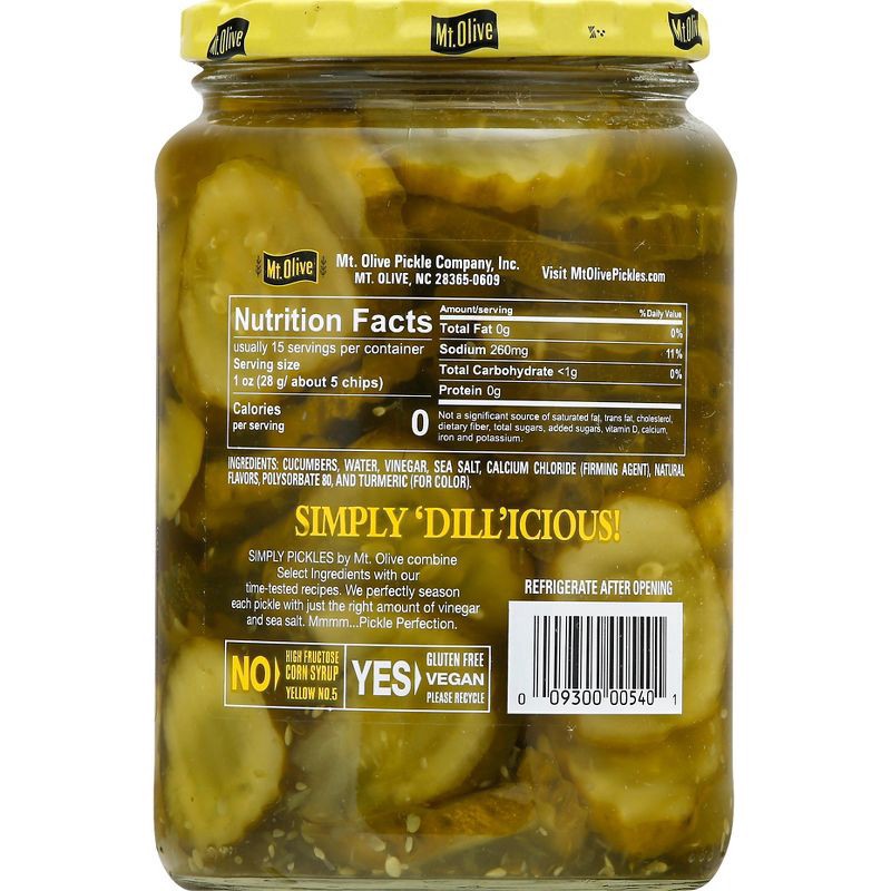 slide 2 of 4, Mt. Olive Simply Pickles Hamburger Dill Chips - 24 fl oz, 24 oz