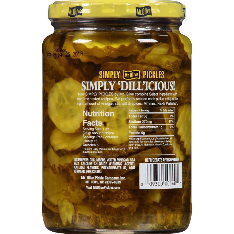 slide 3 of 4, Mt. Olive Simply Pickles Hamburger Dill Chips - 24 fl oz, 24 oz