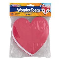 Creativity Street WonderFoam Large Shapes, Hearts, 6", 12 Count