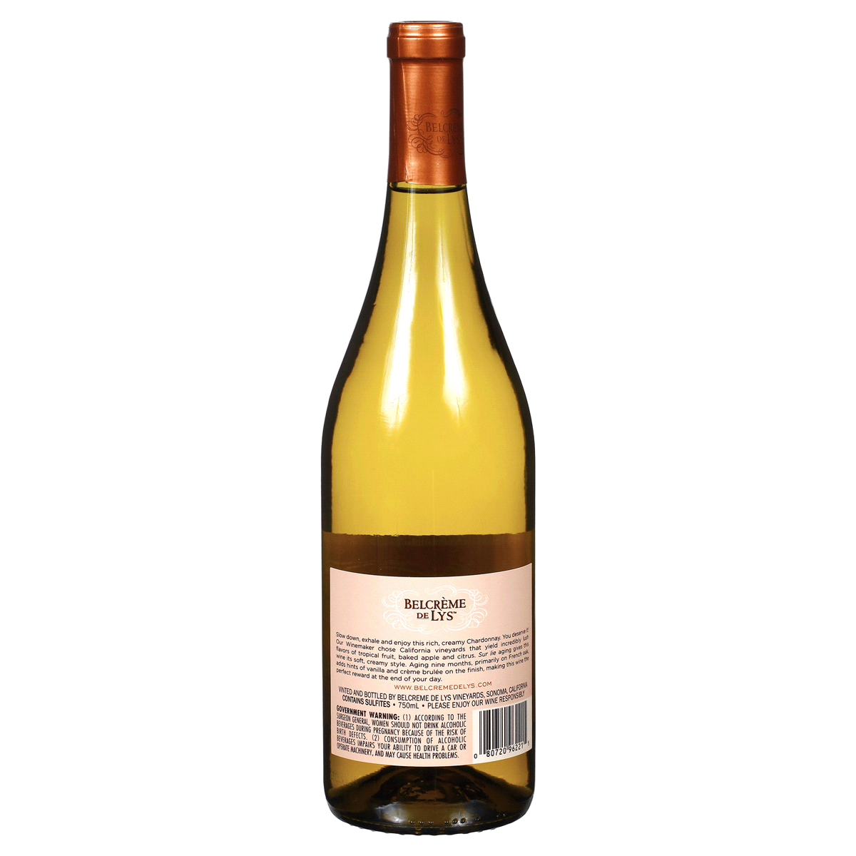 slide 2 of 2, Belcrème de Lys Chardonnay, 750 ml