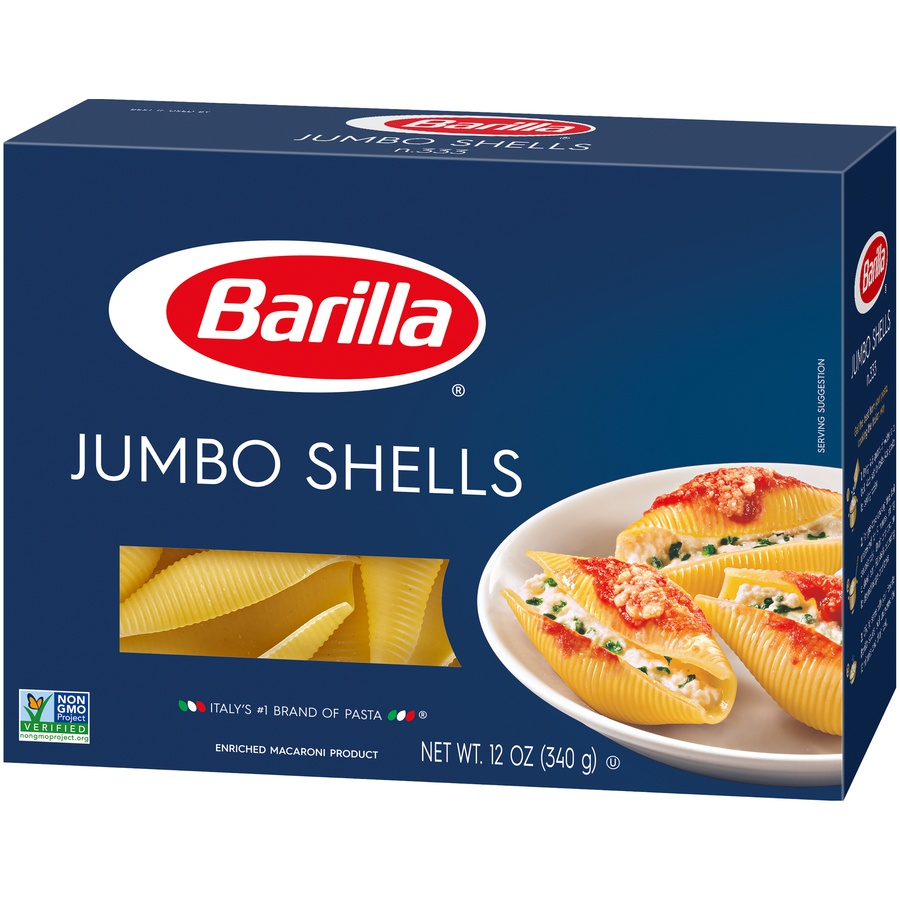 slide 3 of 8, Barilla Jumbo Shells Pasta, 12 oz