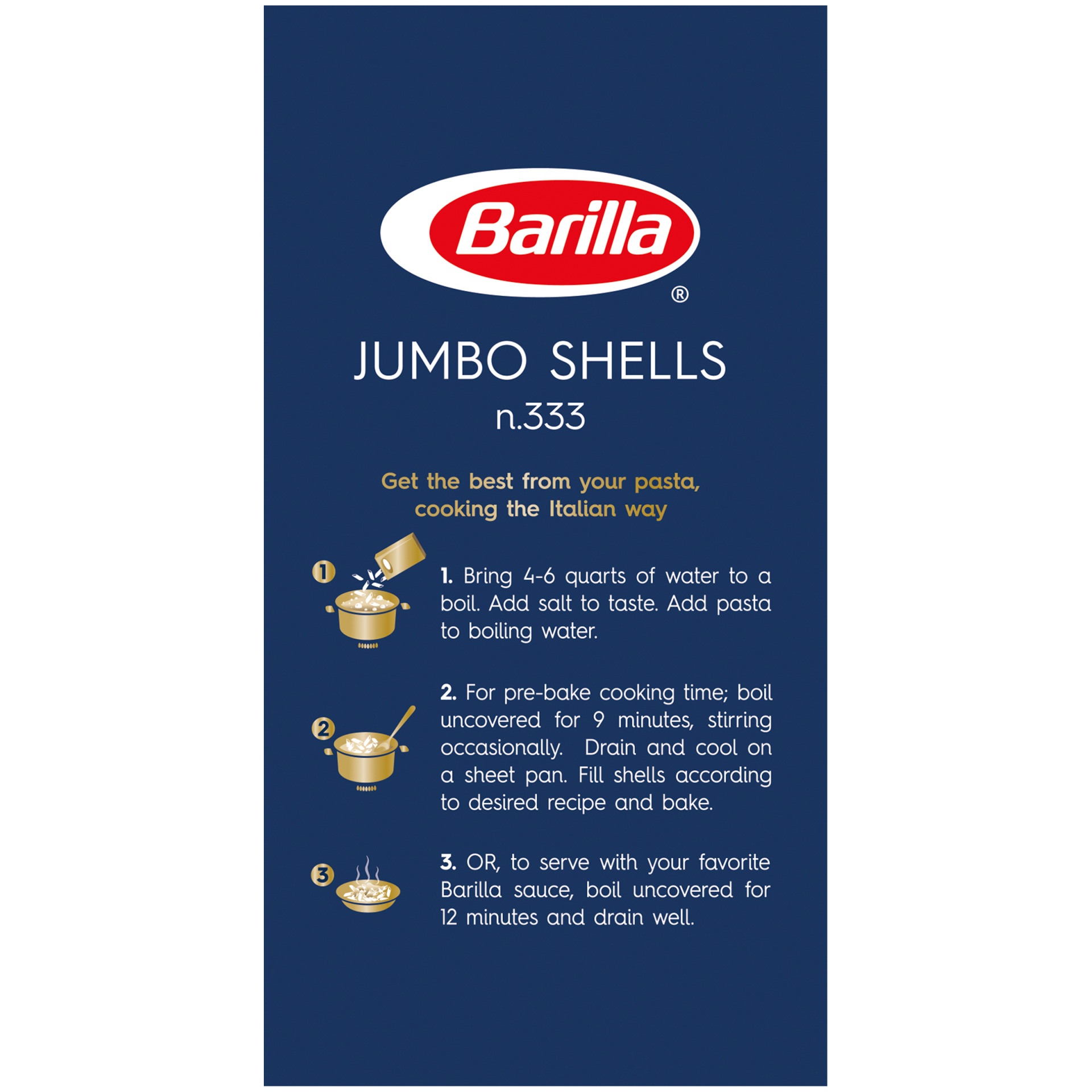 slide 4 of 8, Barilla Jumbo Shells Pasta, 12 oz