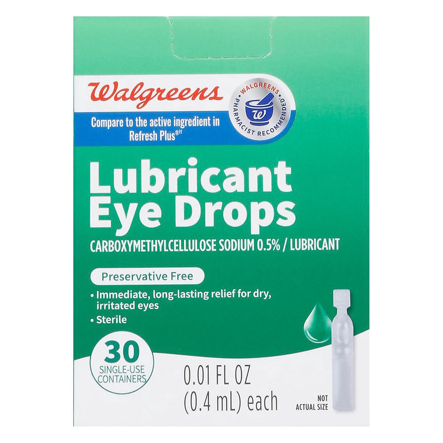 slide 3 of 5, Walgreens Lubricant Preservative Free Eye Drops, 30 ct 0.01 fl oz