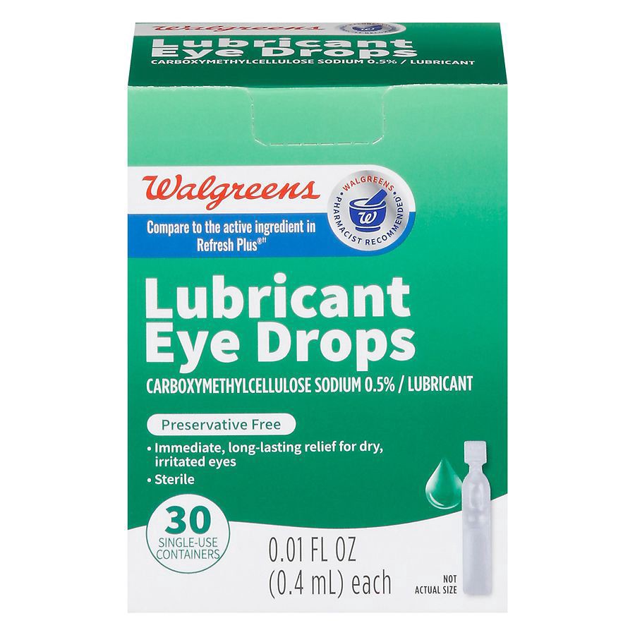slide 1 of 5, Walgreens Lubricant Preservative Free Eye Drops, 30 ct 0.01 fl oz