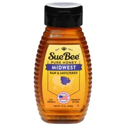 Sue Bee Midwest Raw & Unfiltered Pure Honey 12 oz