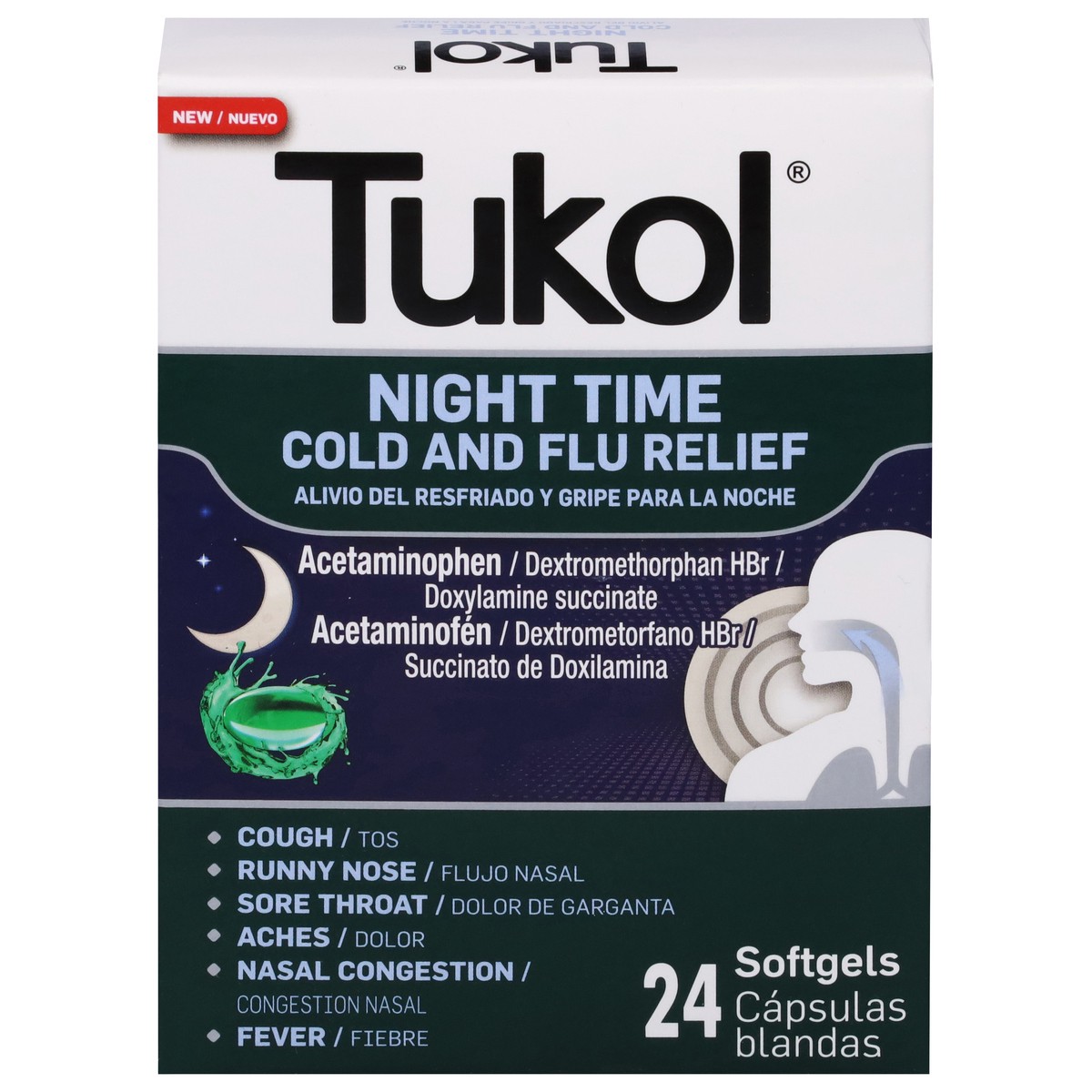 slide 1 of 9, Tukol Soft Gels Night 24 Count, 24 ct