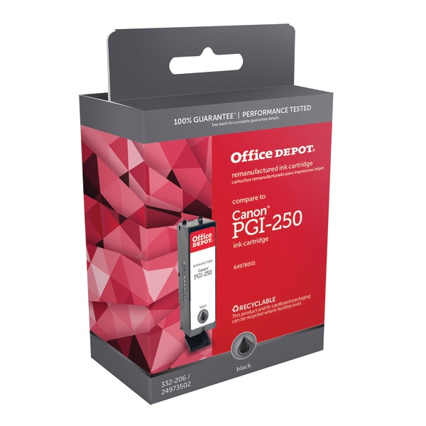 slide 1 of 1, Office Depot Brand Odpgi250B (Canon Pgi-250) Remanufactured Black Ink Cartridge, 1 ct