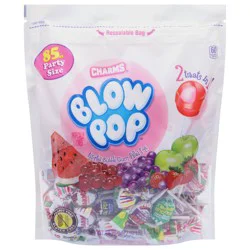 Charms Blow Pop Assorted Party Size Bubble Gum Filled Pops - 85 Each
