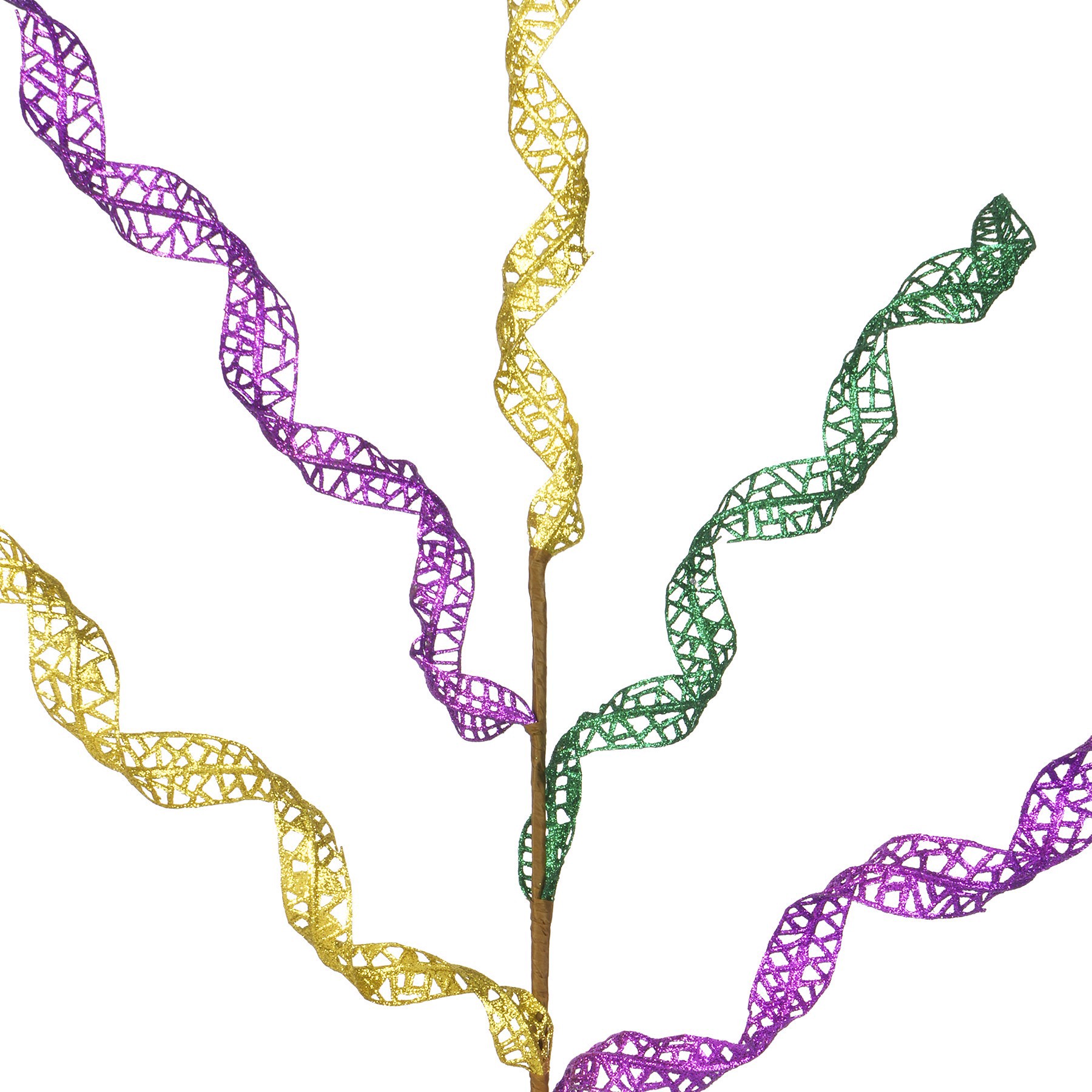 slide 2 of 2, 35" Mardi Gras Ribbon Curl Pick By Celebrate It, 35 in