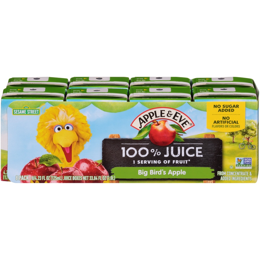 slide 1 of 6, Apple & Eve 100% Juice, Big Bird's Apple - 8 ct, 8 ct