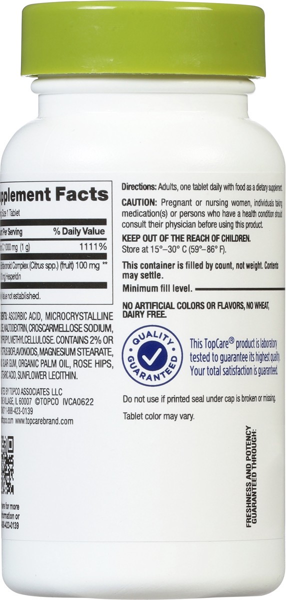 slide 9 of 9, TopCare Vitamin C W/Bioflanonoid Complex & Rose Hips Dietary Supplement, 60 ct