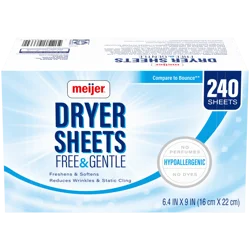 Meijer Free & Gentle Dryer Sheets
