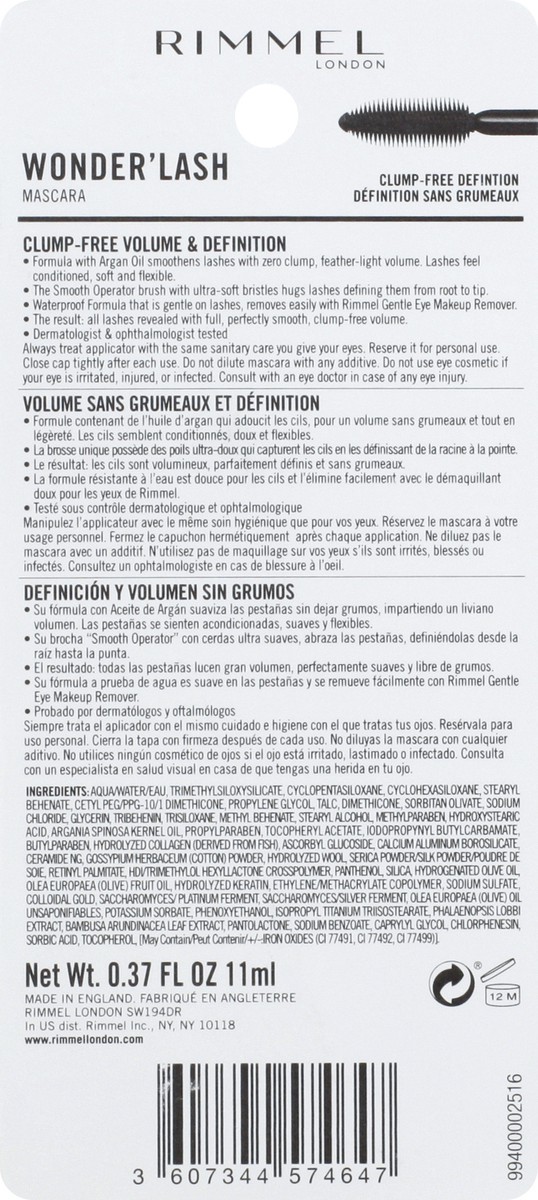 slide 7 of 12, Rimmel London Wonder' Lash Black 001 Waterproof Mascara 0.37 oz, 1 ct