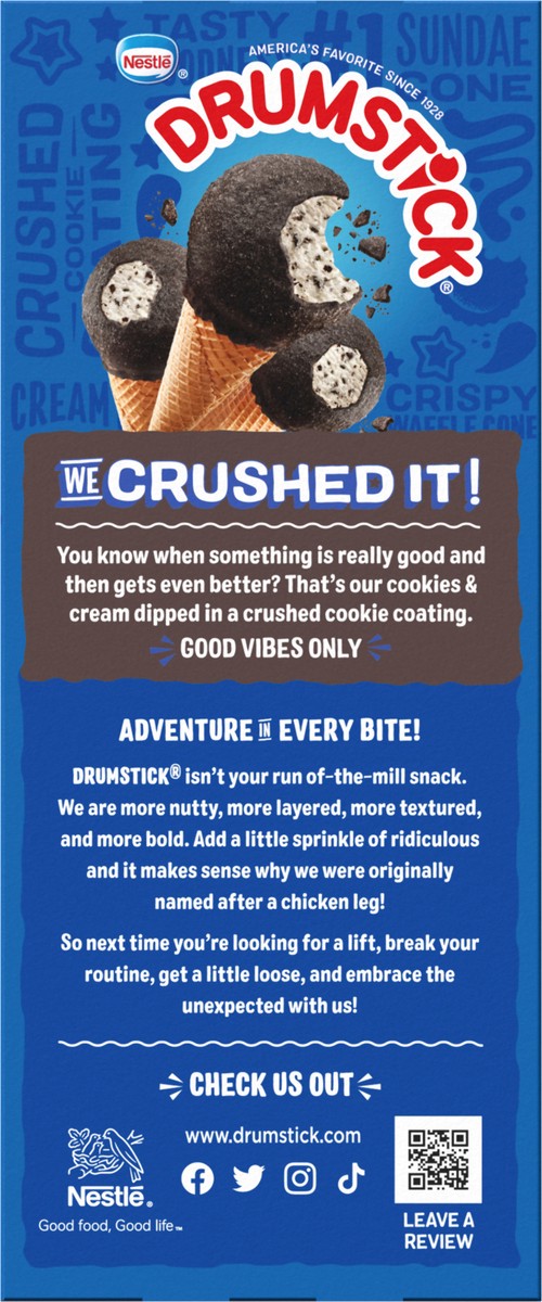 slide 3 of 14, Drumstick Crushed It Cookies and Cream Sundae Cones, 8 Count, 8 ct