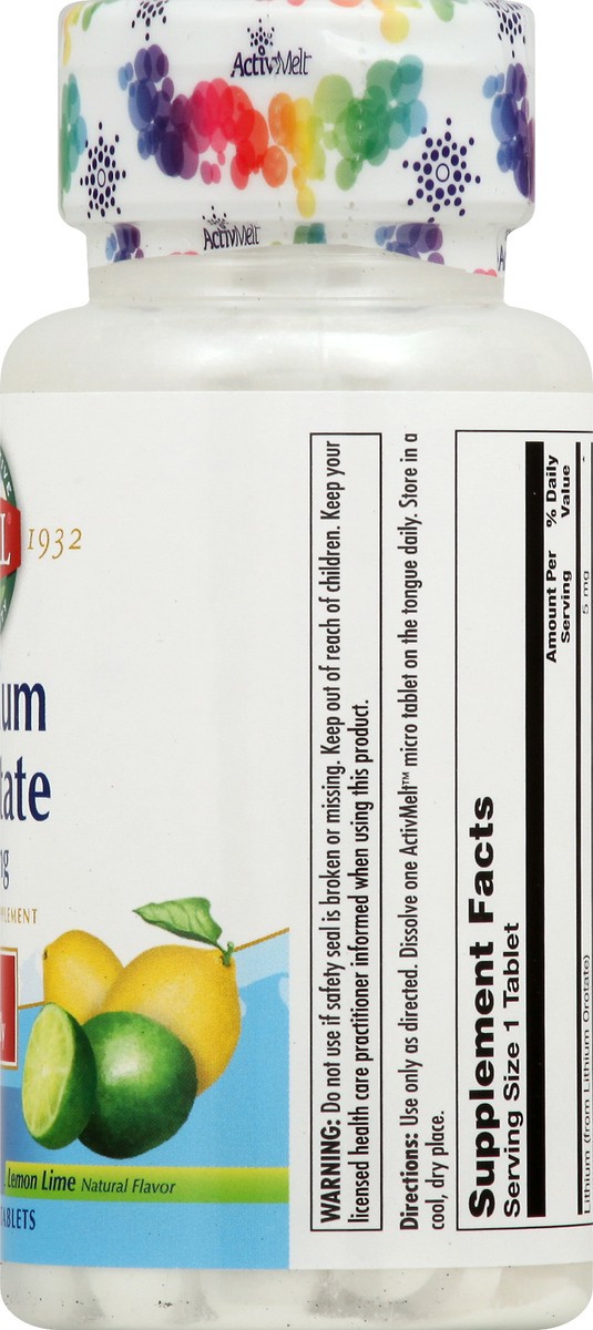 slide 3 of 7, KAL 5 mg Micro Tablets Lemon Lime Lithium Orotate 90 ea, 90 ct