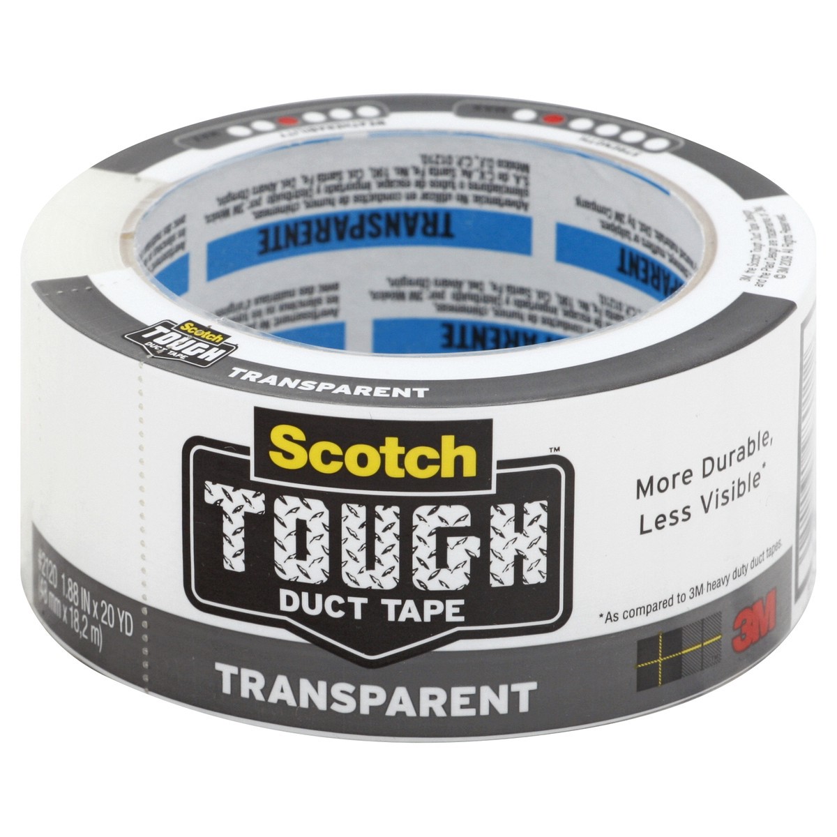 slide 7 of 7, Scotch Tough Transparent Duct Tape 1.88 in X 20 Yd, 20 yd