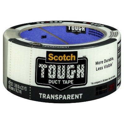 slide 1 of 7, Scotch Tough Transparent Duct Tape 1.88 in X 20 Yd, 20 yd