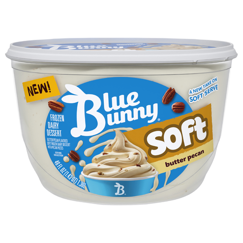 slide 1 of 1, Blue Bunny Soft Butter Pecan Frozen Dessert, 46 fl oz, 46 fl oz