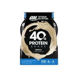 Optimum Nutrition 40g High Protein Shake, Ready To Drink, Vanilla, 4 pk
