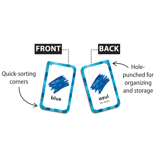 slide 3 of 3, Teacher Created Resources Everyday Words English/Spanish Flash Cards, 5-1/8"" x 3-1/8"", 5th Grade, Pack Of 56 Flash Cards, 56 ct