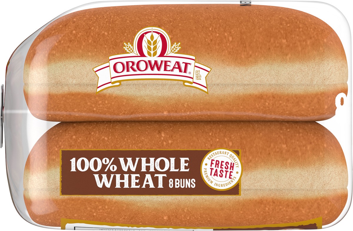 slide 4 of 7, Oroweat Whole Wheat Hot Dog Buns, 8 count, Hot Dog Buns, 16 oz Bag, 8 ct