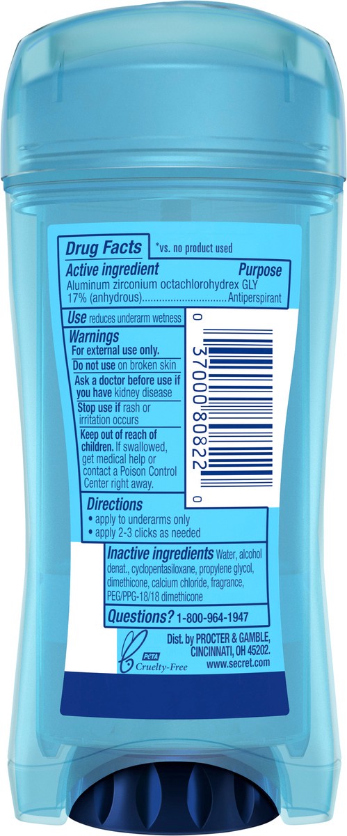 slide 2 of 3, Secret Outlast Clear Gel Antiperspirant Deodorant for Women, Completely Clean, 2.6 oz, 2.6 oz