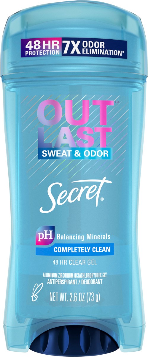slide 3 of 3, Secret Outlast Clear Gel Antiperspirant Deodorant for Women, Completely Clean, 2.6 oz, 2.6 oz