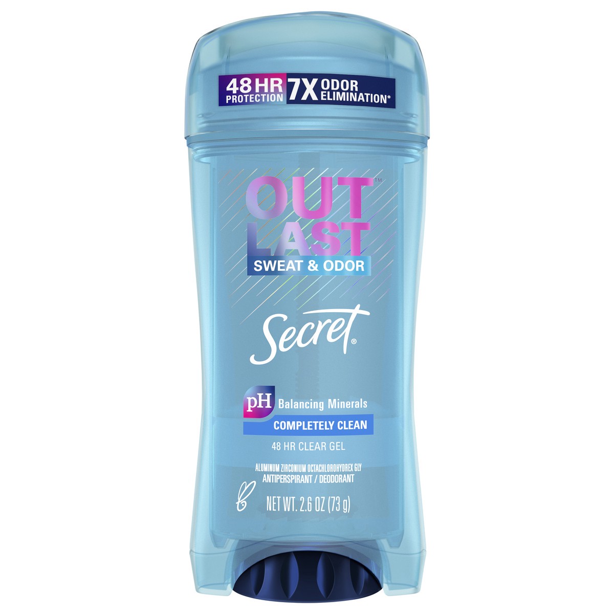 slide 1 of 3, Secret Outlast Clear Gel Antiperspirant Deodorant for Women, Completely Clean, 2.6 oz, 2.6 oz
