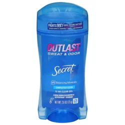 Secret Outlast Clear Gel Antiperspirant Deodorant for Women, Completely Clean, 2.6 oz