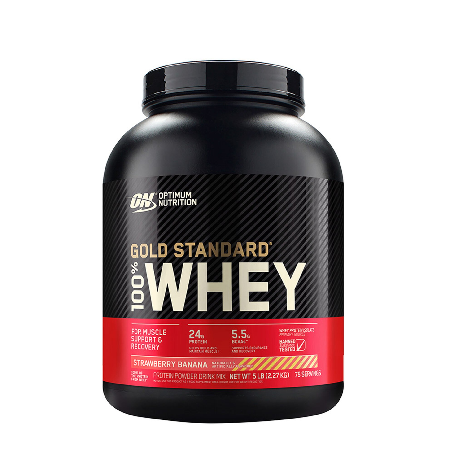 slide 1 of 1, Optimum Nutrition Gold Standard 100% Whey - Strawberry Banana, 5 lb