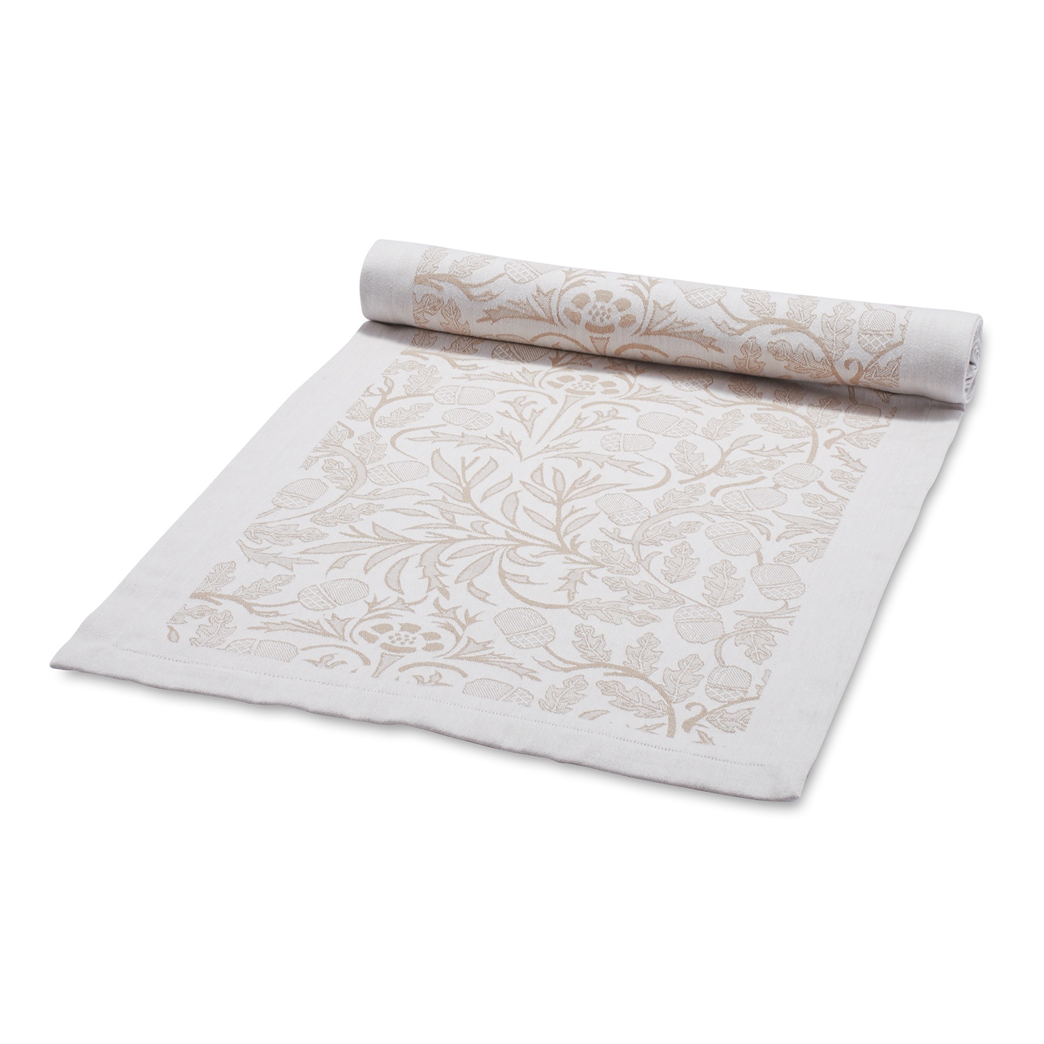 slide 1 of 1, Sur La Table Acorn Jacquard Table Runner, Natural, 108 in x 16 in