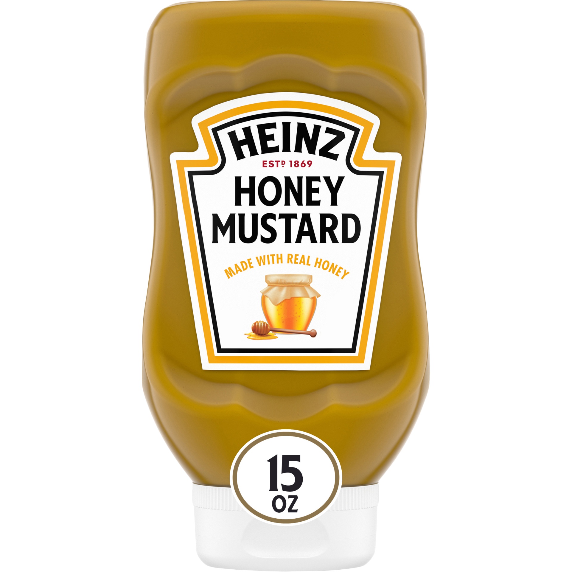 slide 1 of 1, Heinz 100% Natural Honey Mustard with Real Honey Bottle, 15 oz