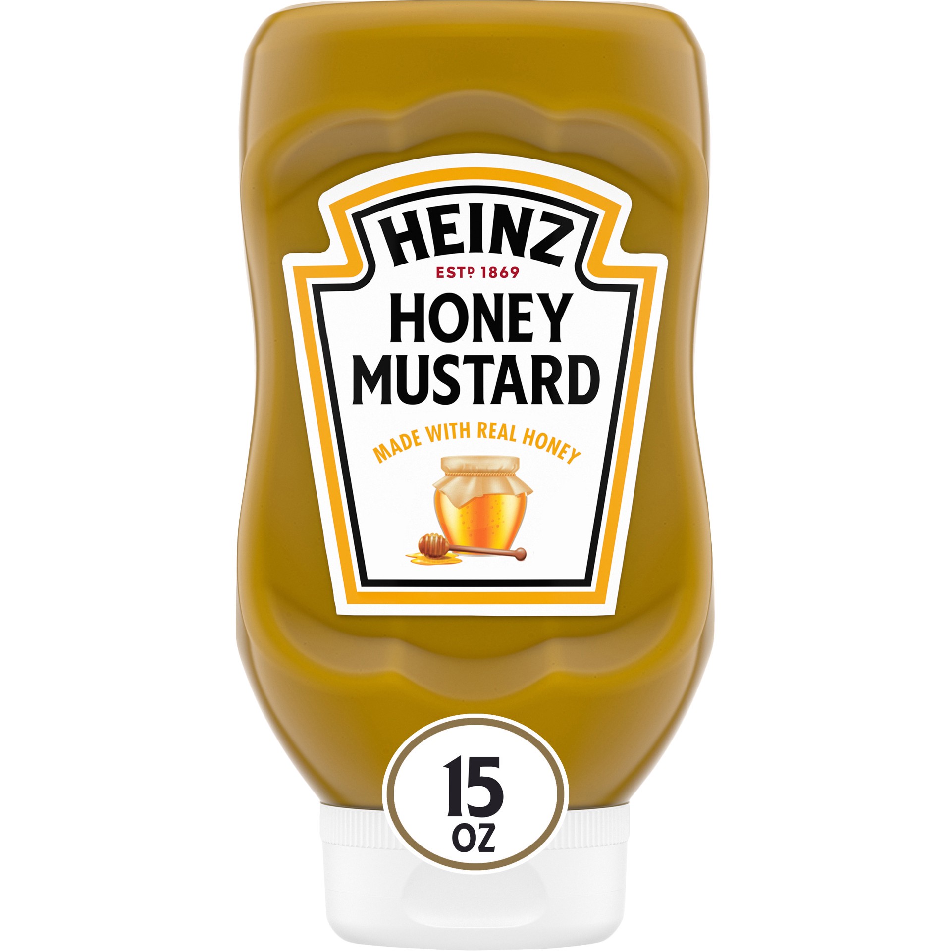 slide 1 of 9, Heinz 100% Natural Honey Mustard with Real Honey, 15 oz Bottle, 15 oz