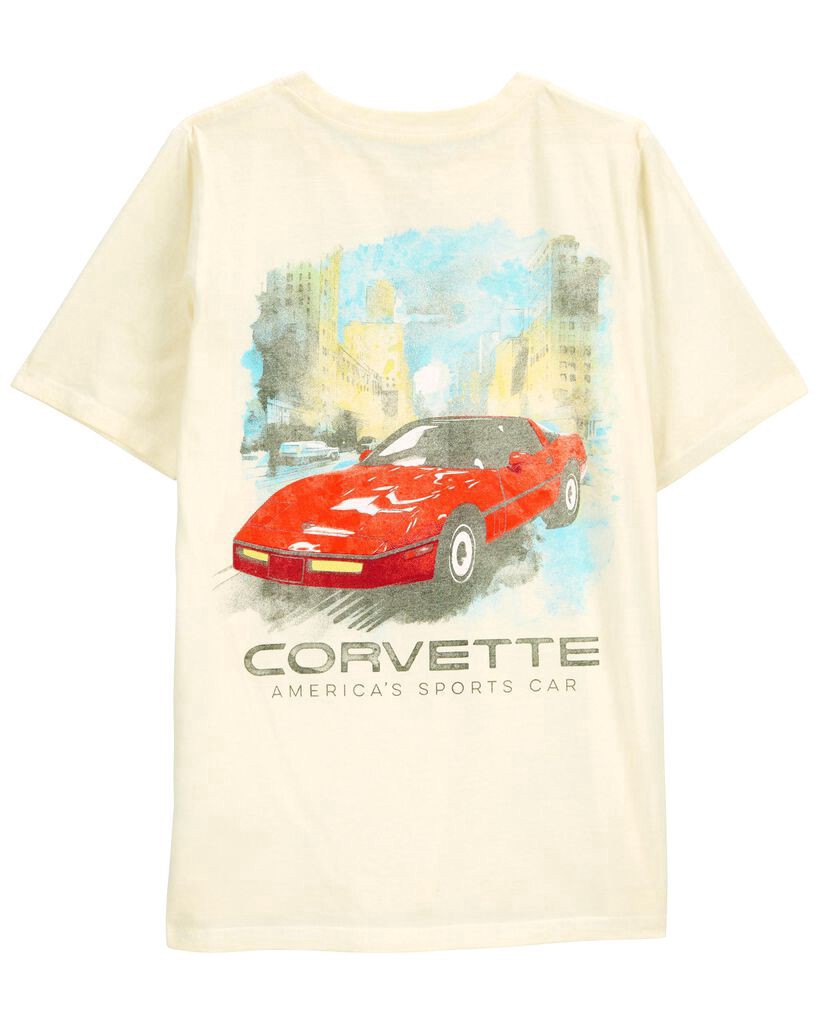 slide 4 of 4, Oshkosh Kid Corvette Graphic Tee Cream 7, 1 ct