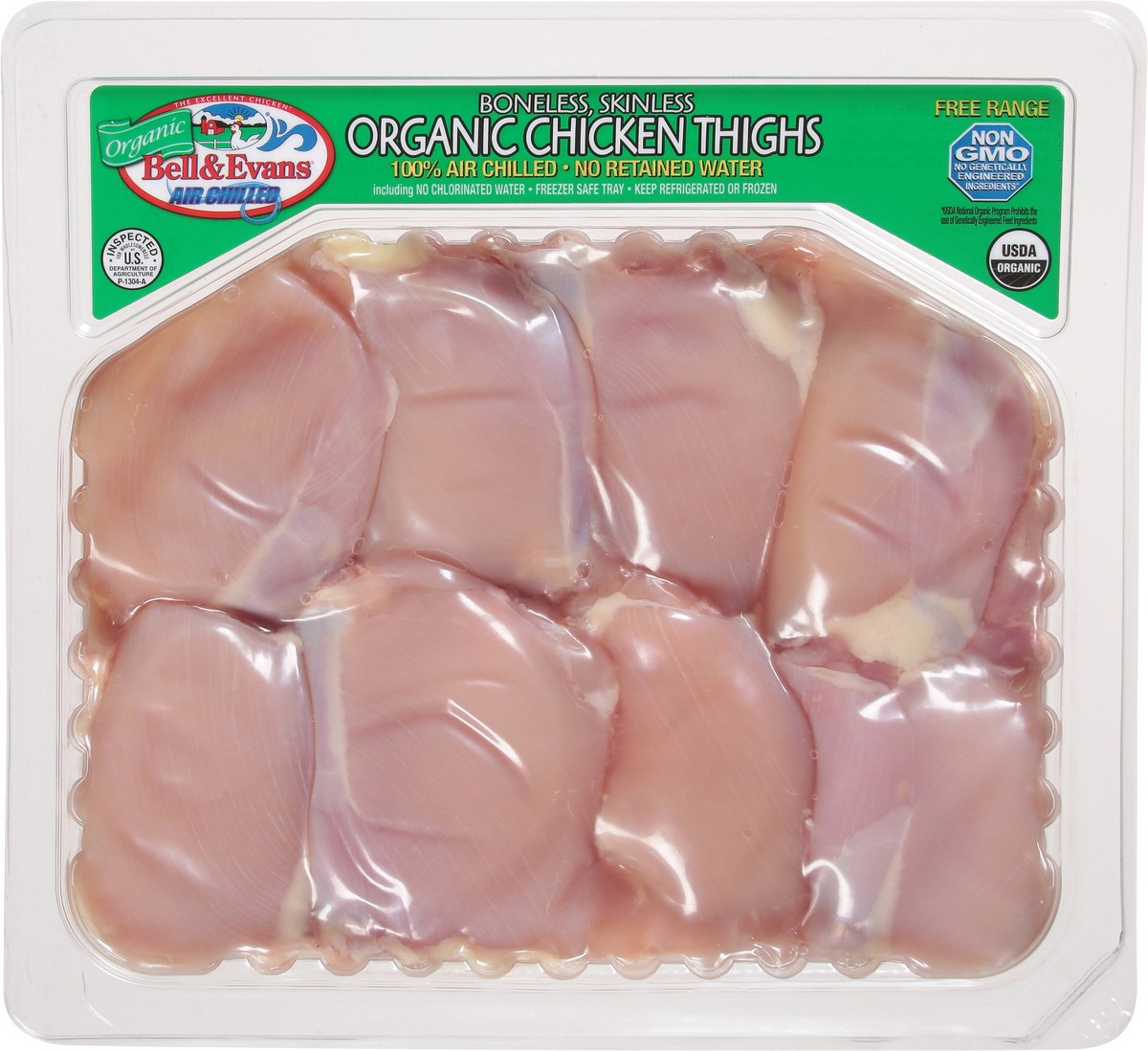 slide 3 of 13, Bell & Evans Boneless Skinless Organic Chicken Thighs 1 ea, per lb