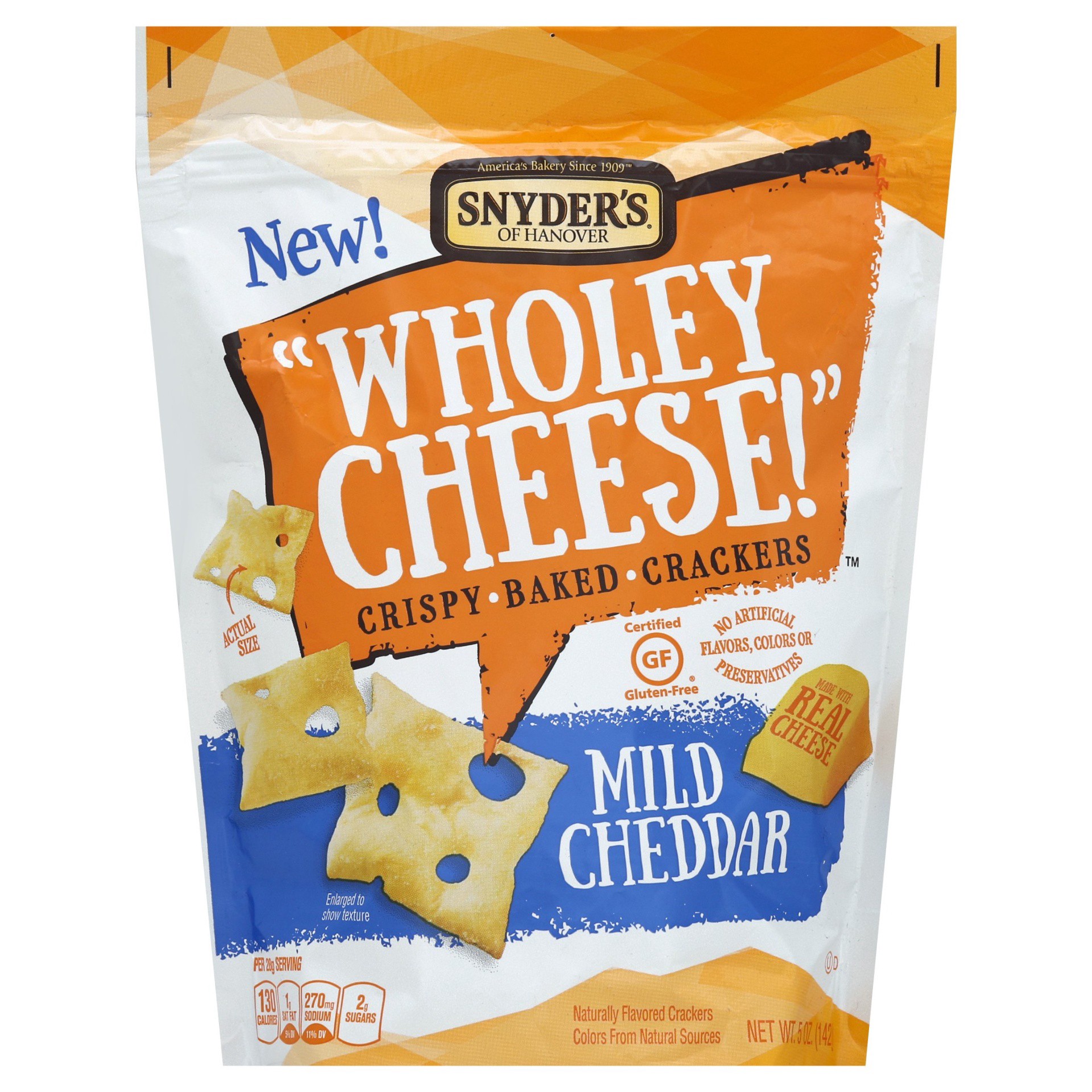 slide 1 of 2, Snyder's of Hanover Snyders Wholey Cheese Mild Cheddar Crispy Baked Crackers, 5 oz