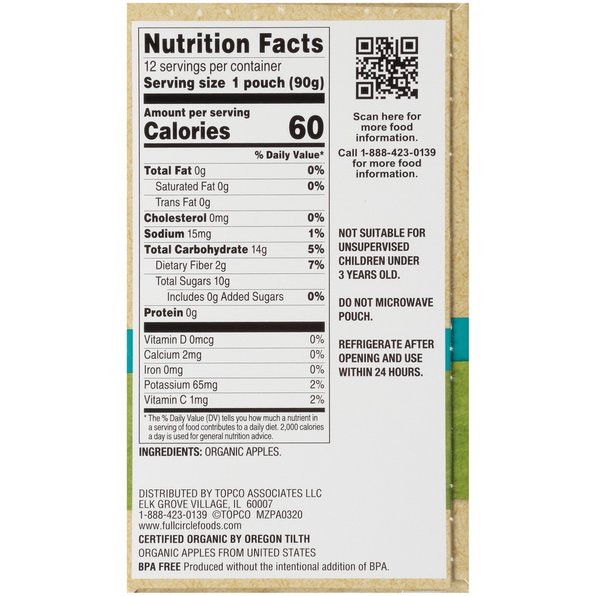 slide 9 of 14, Full Circle Market Unsweetened Apple Sauce, 38.4 oz