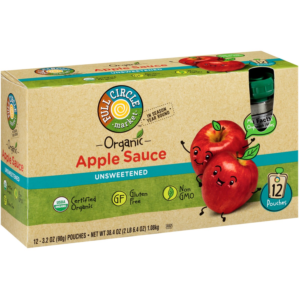 slide 10 of 14, Full Circle Market Unsweetened Apple Sauce, 38.4 oz