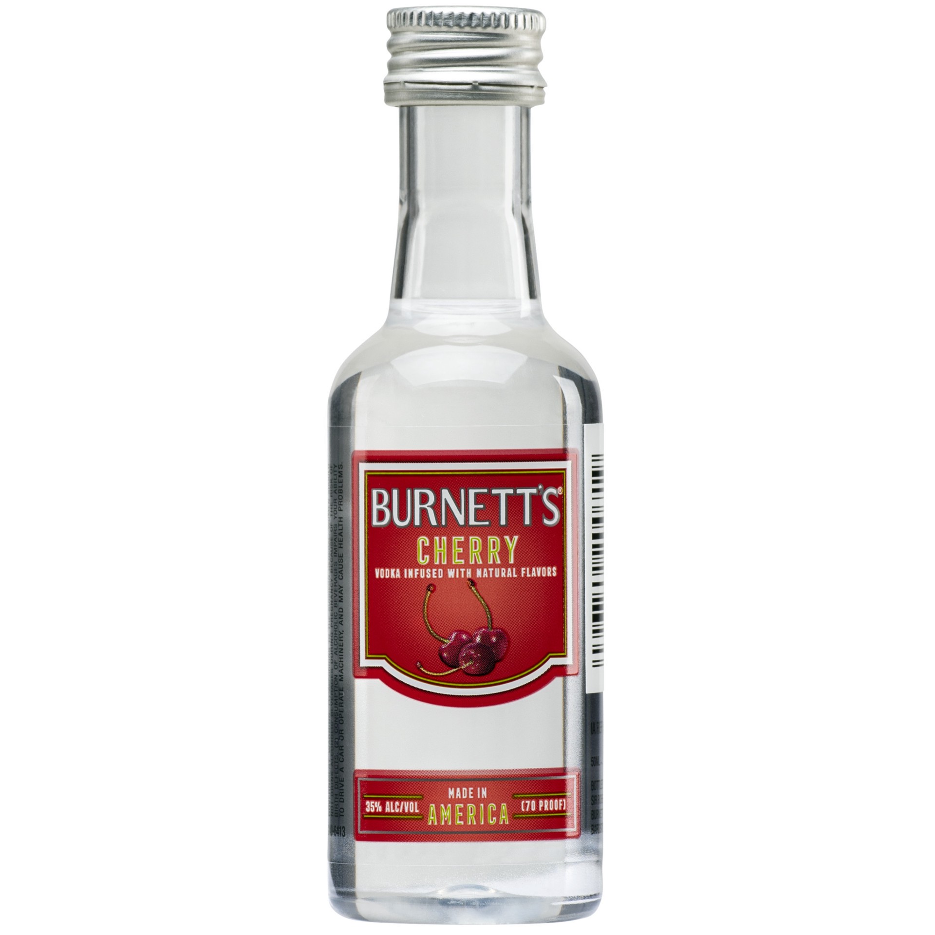 slide 1 of 3, Burnett's Cherry Vodka, 50 ml