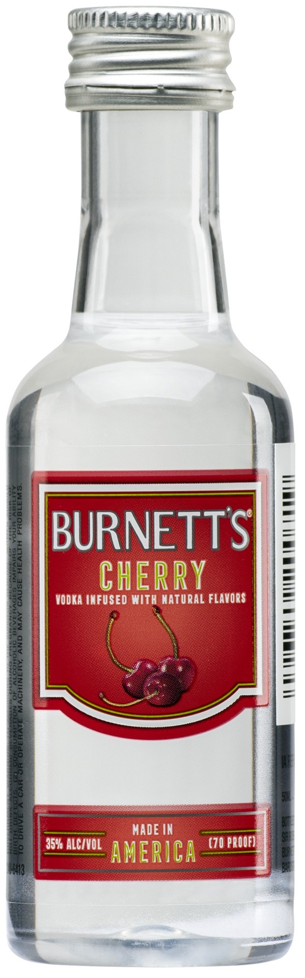 slide 1 of 3, Burnett's Vodka Flavors - Cherry, 50 ml, 50 ml