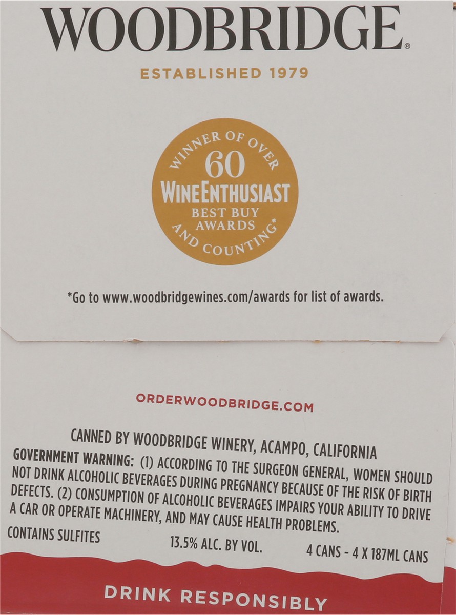 slide 8 of 9, Woodbridge by Robert Mondavi Cabernet Sauvignon Red Wine, 4 pk 187 mL Cans, 25.29 fl oz