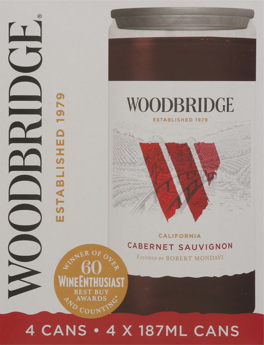 slide 3 of 9, Woodbridge by Robert Mondavi Cabernet Sauvignon Red Wine, 4 pk 187 mL Cans, 25.29 fl oz