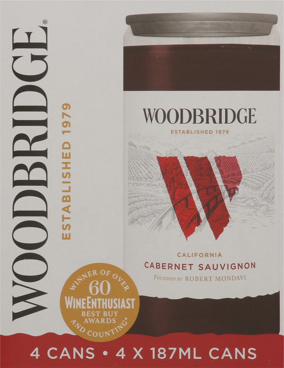 slide 7 of 9, Woodbridge by Robert Mondavi Cabernet Sauvignon Red Wine, 4 pk 187 mL Cans, 25.29 fl oz