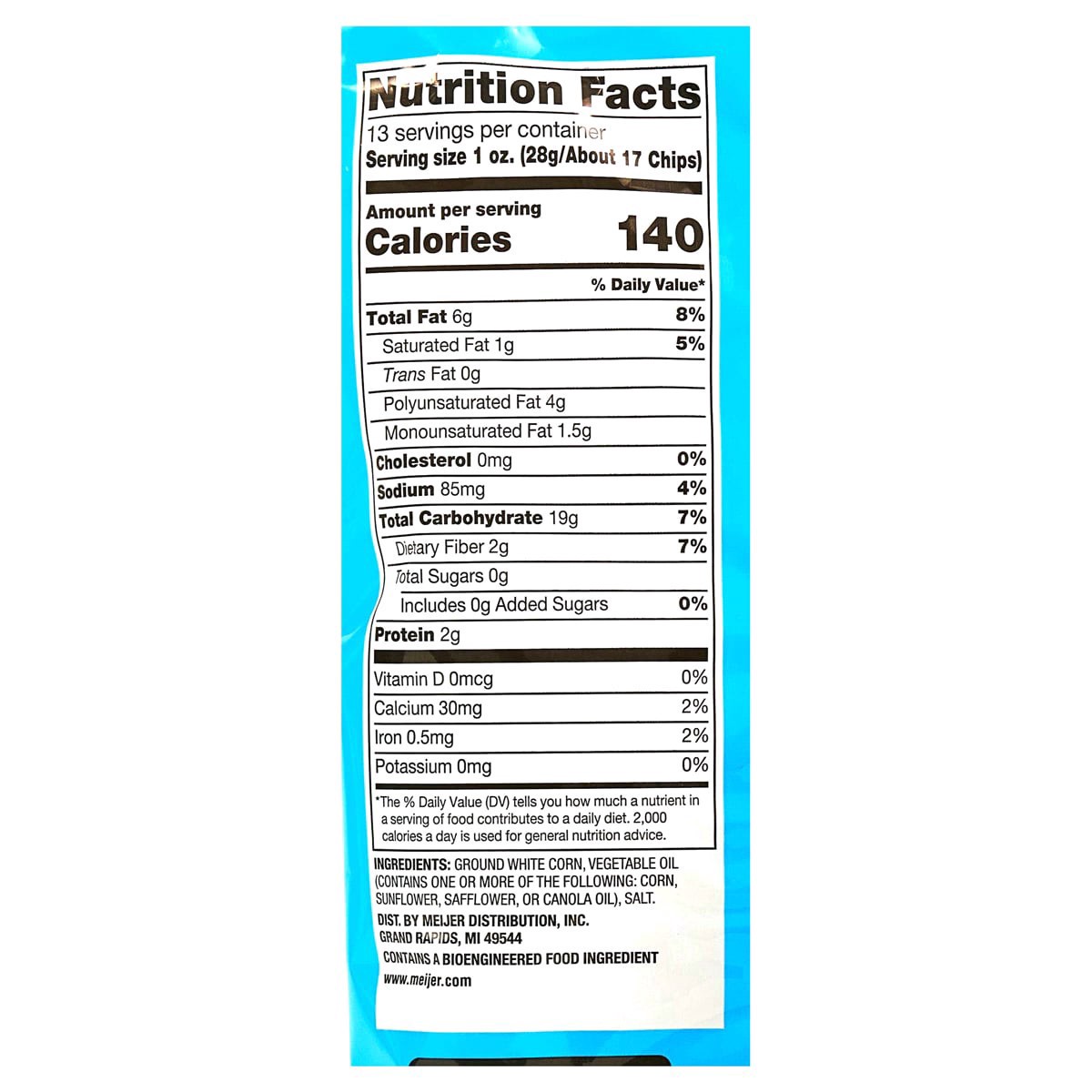 slide 13 of 17, Meijer White Round Bite Sized Tortilla Chips, 13 oz