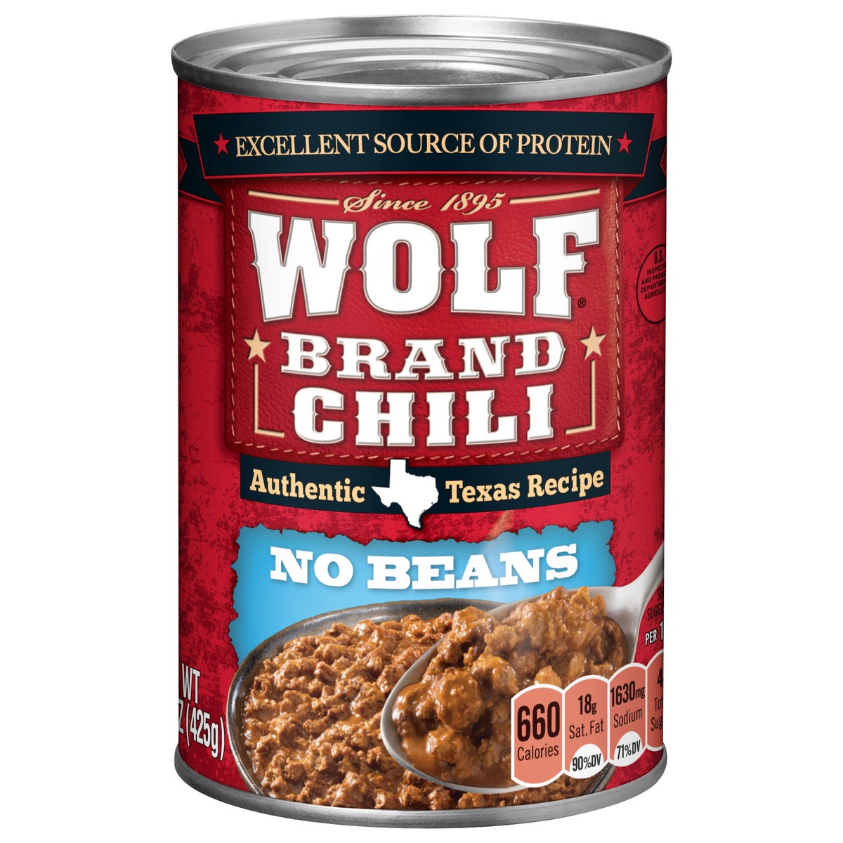 slide 1 of 5, Wolf Brand No Beans Chili 15 oz, 15 oz