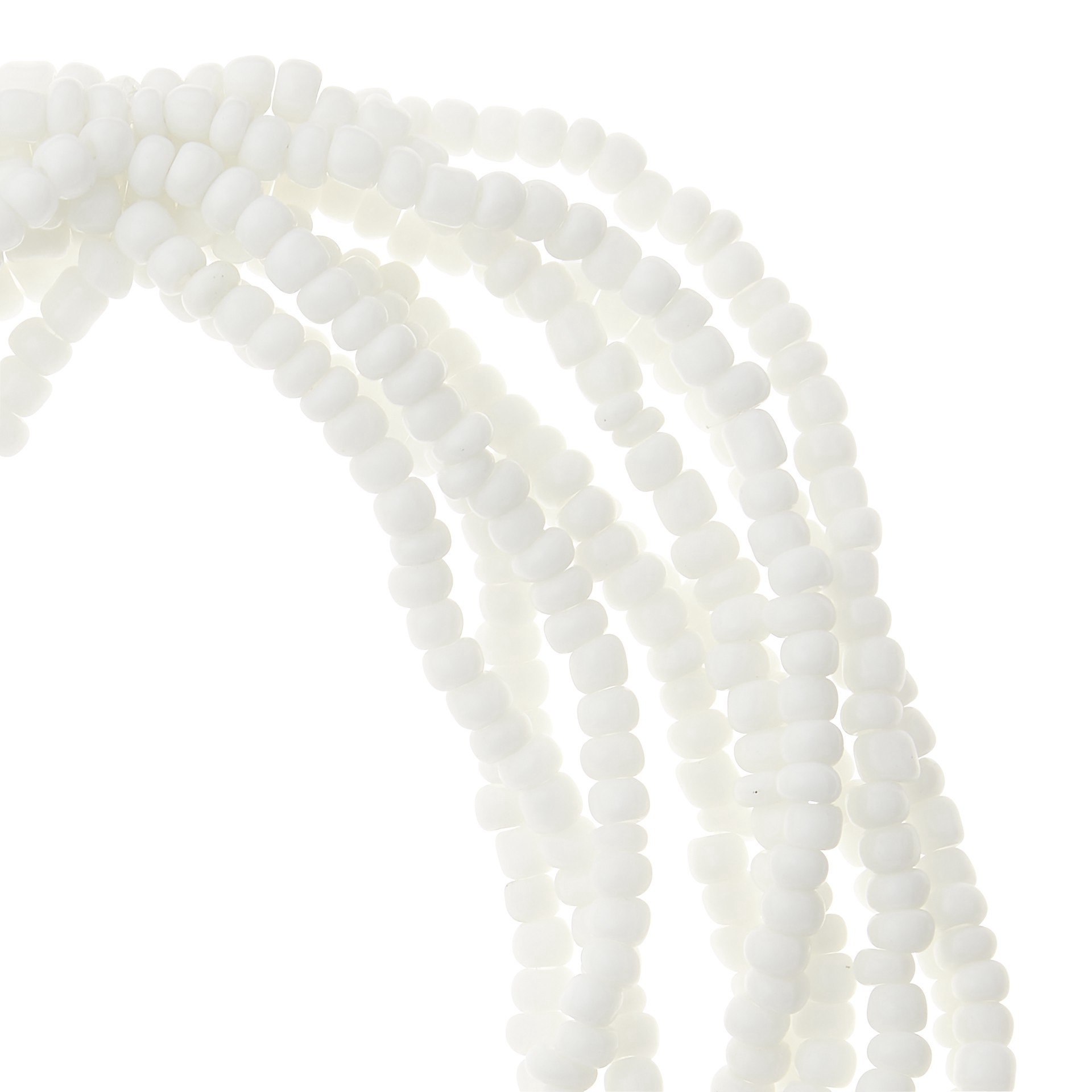 slide 3 of 3, White Glass Rondelle Seed Beads, 6/0 By Bead Landing, 6/0