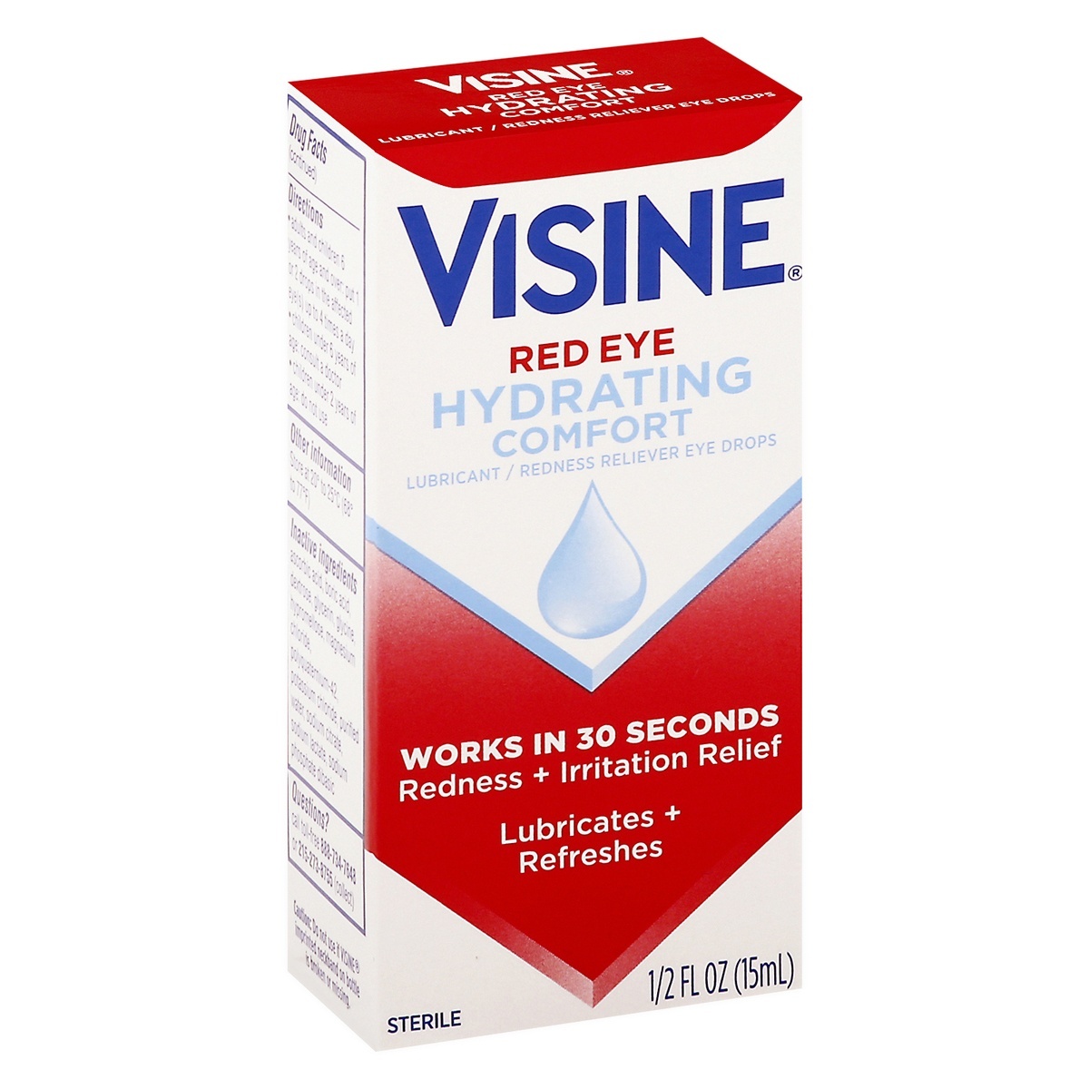 Visine Red Eye Hydrating Comfort Redness Relief and Lubricant Eye Drops ...