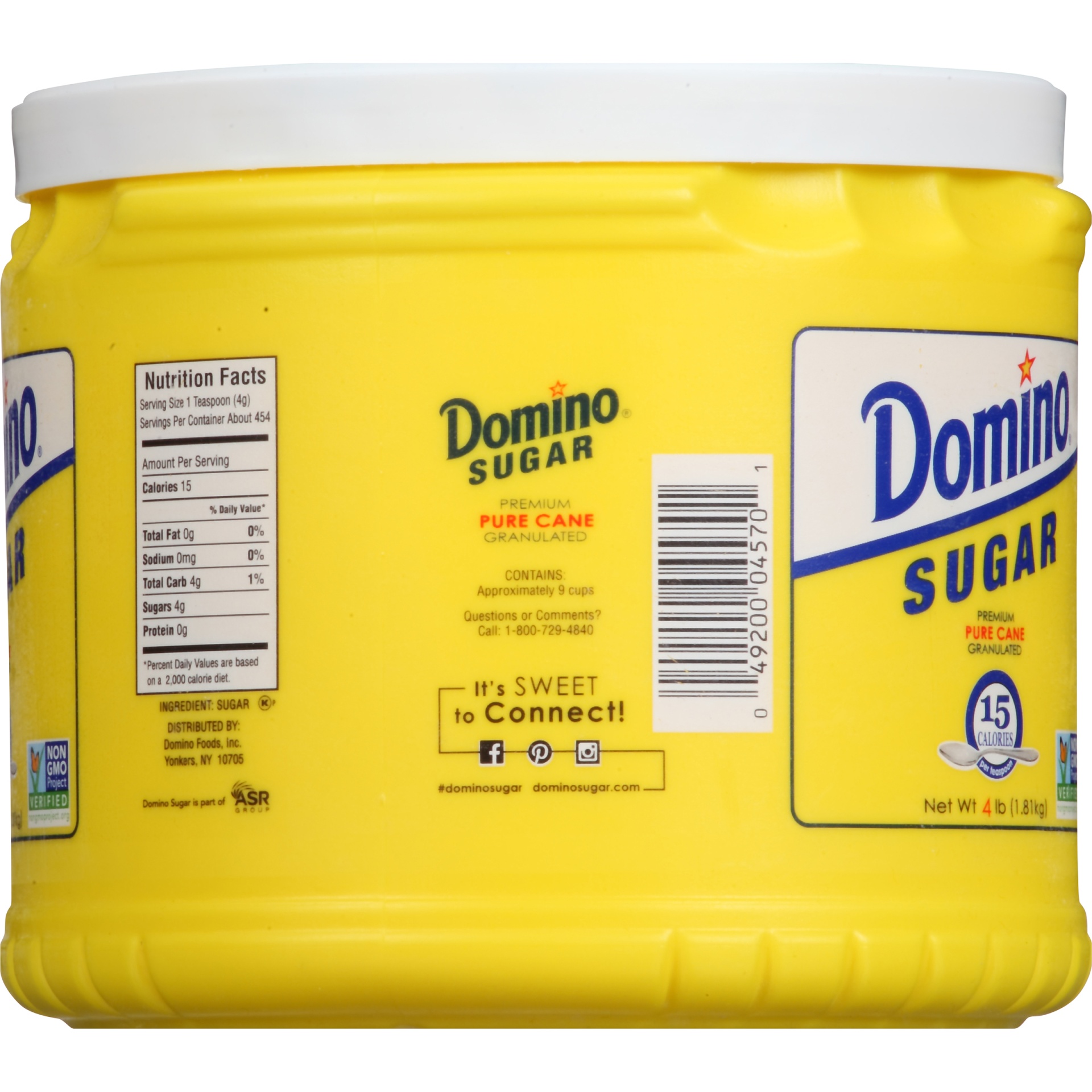 slide 3 of 6, Domino Premium Pure Cane Granulated Sugar, 4 lb