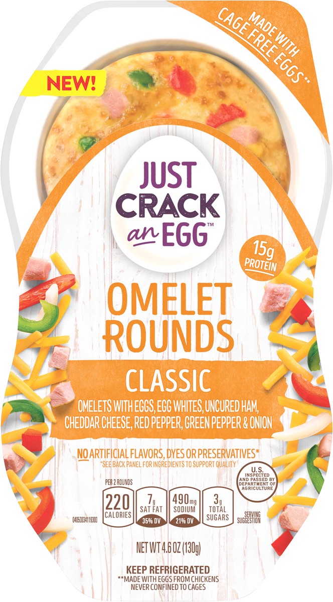 slide 8 of 13, Just Crack an Egg™ Classic Omelet Rounds 6 ct Tray, 4.6 oz