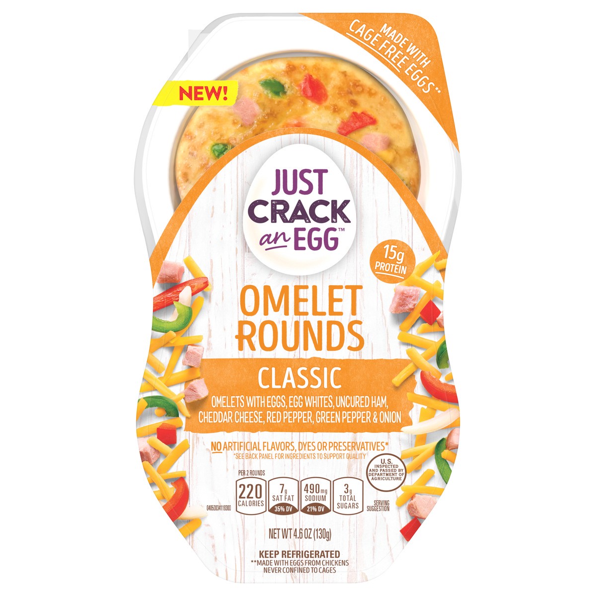 slide 9 of 13, Just Crack an Egg™ Classic Omelet Rounds 6 ct Tray, 4.6 oz